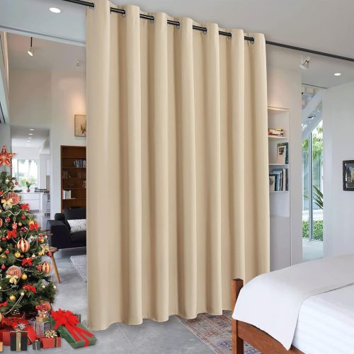 beige-grommet-top-curtain-room-divider-modern-home beige-grommet-top-curtain-room-divider-modern-home